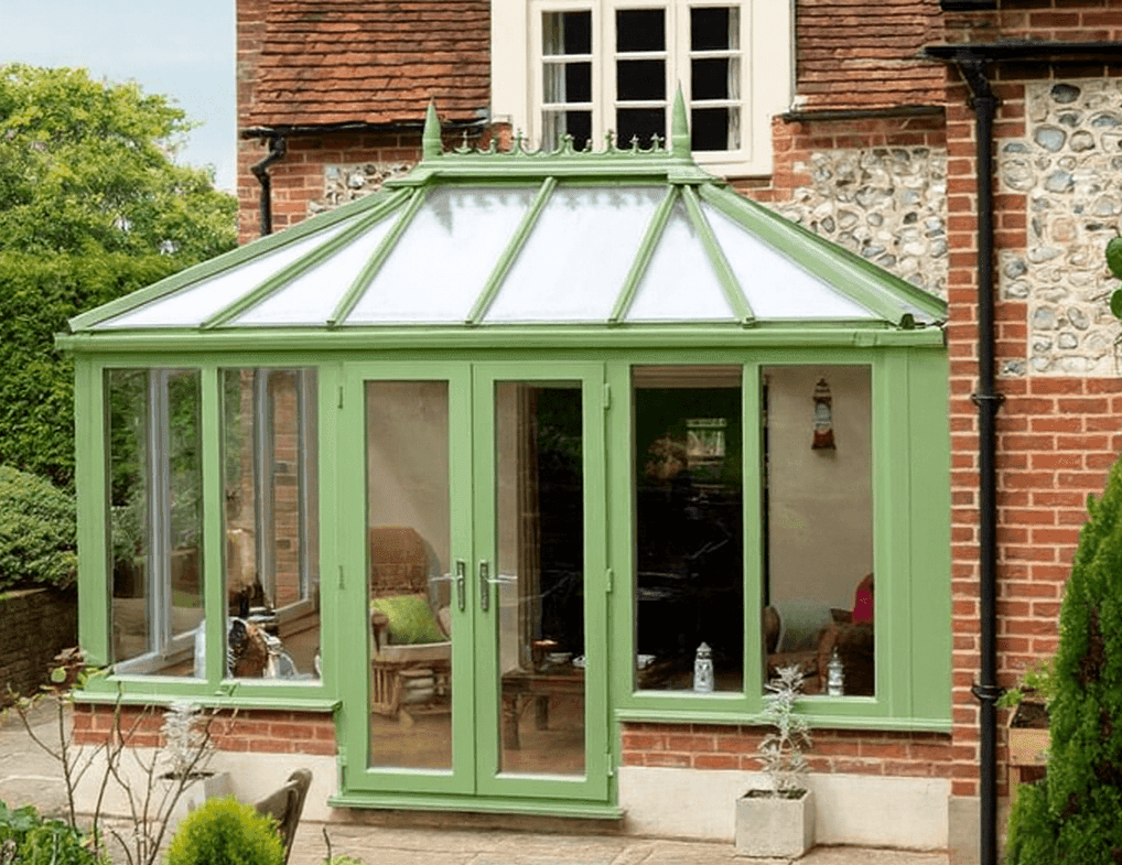 White conservatory before UPVC spraying