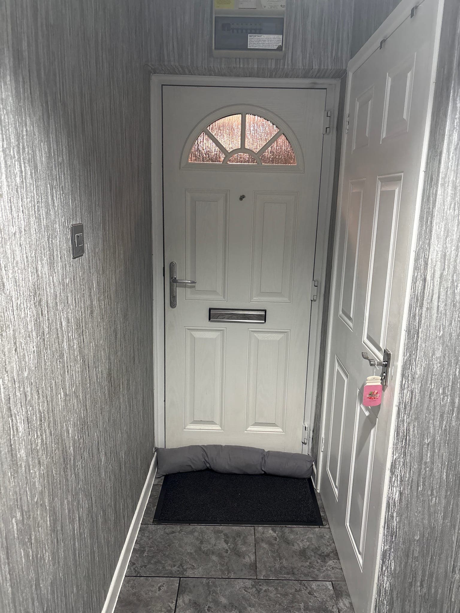 Anthracite grey front door after UPVC spraying